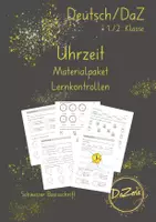 Vorschau - Unterrichtsreihen - Materialpaket Uhrzeiten Lernkontrollen - Deckblatt