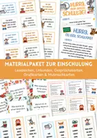 Vorschau - Fördermaterial/Inklusion - Materialpaket zur Einschulung – Schulanfang 1. Klasse – Willkommensgruß – Geschenk für die 1. Klasse. Schulstart: Willkommen in der Schule. Lesezeichen, Urkunden, Grußkarten, Mutmachkarten & Gesprächskarten - Deckblatt