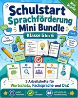 Vorschau - Arbeitsblätter - Schulstart Sprachförderung Mini Bundle Klasse 5 bis 6 Wortschatz Fachsprache DaZ - Deckblatt