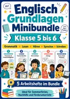 Vorschau - Arbeitsblätter - Englisch Grundlagen Minibundle Klasse 5 bis 6 Grammatik Lesen Hören Sprechen und Schreiben - Deckblatt