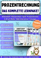 Vorschau - Stundenentwürfe - Prozentrechnung – Komplettpaket | Unterrichtsmaterial Klasse 7–8 | Arbeitsheft, Übungen, Klassenarbeit & Spiel - Deckblatt