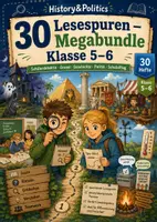 Vorschau - Spiele - 30 Lesespuren – Megabundle Klasse 5–6 - Deckblatt