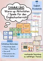 Vorschau - Arbeitsblätter - Sammlung: Warm up Aktivitäten / Spiele für den Englischunterricht - Deckblatt