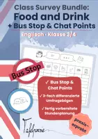 Vorschau - Stundenentwürfe - Materialpaket: Class Survey – Food & Drink inkl. Bus Stop und Chat Points - Deckblatt