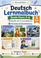 Vorschau - Arbeitsblätter - Deutsch Lernmalbuch Bundle Klasse 5–6 - Deckblatt
