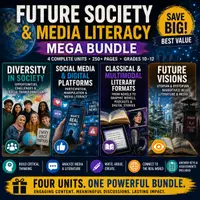 Vorschau - Unterrichtsreihen - Future Society & Media Literacy Mega Bundle | Diversity, Digital Media, Literature & Future Visions | High School ELA Unit - Deckblatt