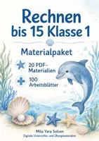 Vorschau - Arbeitsblätter - Rechnen bis 15 Klasse 1 | Materialpaket | 20 PDFs mit 100 Arbeitsblättern - Deckblatt
