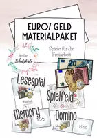 Vorschau - Stationenlernen - Euro - Geld - Spiele - Rechnen mit Geld - Freiarbeit - Materialpaket - Deckblatt