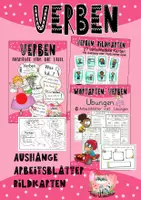 Vorschau - Arbeitsblätter - Paket: Verben Tafelaushänge, Hefteintrag, Übungen, Bildkarten #edukilights2022 - Deckblatt