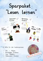 Vorschau - Arbeitsblätter - Sparpaket 1, 4 Heftchen zum Lesen und Schreiben lernen (auf Wortebene) - Deckblatt
