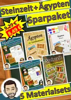 Vorschau - Stundenentwürfe - Materialpaket Steinzeit und Ägypten, Steinzeit, Ägypten - Deckblatt