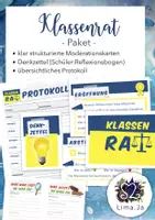 Vorschau - Arbeitsblätter - Klassenrat Moderation, Denkzettel, Protokoll - Deckblatt