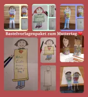 Vorschau - Mal- und Bastelvorlagen - Bastelvorlagenpaket zum Muttertag - Deckblatt