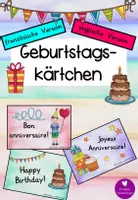 Vorschau - Poster - Materialpaket - Geburtstagskärtchen Fremdsprachenunterricht - Deckblatt