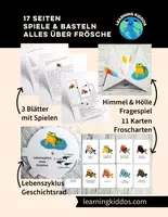 Vorschau - Arbeitsblätter - Fertige Stunden - Alles über Frösche - 17 Seiten - auch für Homeschooling - Deckblatt