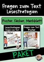 Vorschau - Fördermaterial/Inklusion - Fragen zum Text , Lesestrategien (Paket) - Deckblatt