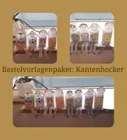 Vorschau - Mal- und Bastelvorlagen - Materialpaket: Kantenhocker (7 Mal- und Bastelvorlagen) - Deckblatt