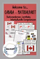 Vorschau - Stundenentwürfe - Kanada Landeskunde - Materialpaket - Lerntheke - Stationsarbeit - interkulturelle Kompetenzen - Deckblatt
