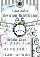 Vorschau - Arbeitsblätter - Wachsendes Sparpaket | Division & Bruchrechnen - Deckblatt