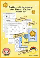 Vorschau - Arbeitsblätter - Materialpaket zum Thema "Weather" Klasse 3/4 - Englisch - Deckblatt