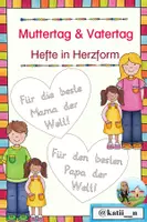 Vorschau - Mal- und Bastelvorlagen - Muttertagsheft & Vatertagsheft in Herzform #muttertagbeieduki - Deckblatt