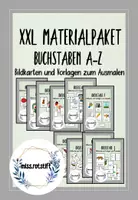 Vorschau - Mal- und Bastelvorlagen - XXL Materialpaket - Alphabetisierung - Anlaute - Buchstaben - ABC -Bildkarten - Deckblatt