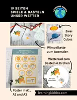 Vorschau - Mal- und Bastelvorlagen - Fertige Stunden - Unser Wetter - 19 Seiten - auch für Homeschooling - Deckblatt