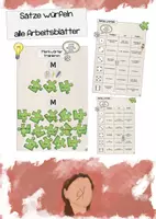 Vorschau - Spiele - ALLE Arbeitsblätter Würfelsätze I würfeln und schreiben I - Deckblatt