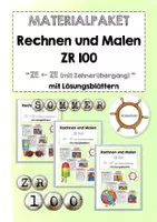 Vorschau - Arbeitsblätter - MATERIALPAKET ZR 100 ZE +- ZE mit Zehnerübergang (Rechnen und Malen) - Deckblatt
