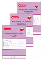 Vorschau - Arbeitsblätter - Kindgerechte Zeichnungen zum Nachspuren Themenpaket - Deckblatt