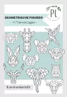 Vorschau - Arbeitsblätter - Geometrische Figuren: 11 Tiervorlagen | Polygone Tiere | Kunst - Deckblatt