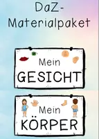 Vorschau - Arbeitsblätter - DaZ-Sparpaket "Mein Körper" + "Mein Gesicht" (Lernwörter, versch. Rätsel 4fach differenziert u.v.m.) - Deckblatt