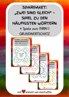 Vorschau - Spiele - Sparpaket: 4 Spiele zu den häufigsten Wörtern (Grundwortschatz NRW) - Deckblatt