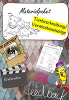 Vorschau - Arbeitsblätter - Tierbeschreibung- Materialpaket (Vermisstenanzeige) - Deckblatt