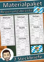 Vorschau - Arbeitsblätter - Materialpaket Regierungsbezirke Bayern inkl. passenden Informationsblättern #demokratiestärken - Deckblatt