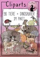 Vorschau - selbst erstellte Cliparts/Grafiken - SPARPAKET mit 38 TIEREN inkl. Dinosaurier - Deckblatt