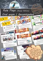 Vorschau - Bildkarten - Role Plays – Mündliche Prüfung Englisch (oral exam) / Speaking – Training & Prüfung: Sparpaket (Set 1 & 2 mit 41 Rollenkarten) - Deckblatt