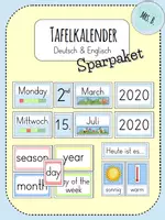 Vorschau - Präsentationen/Tafelbilder - Sparpaket Tafelkalender - Deutsch & Englisch - Deckblatt