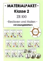 Vorschau - Arbeitsblätter - Materialpaket Rechnen und Malen Klasse 2 (Addition und Subtraktion im Zahlenraum 100) - Deckblatt