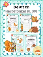 Vorschau - Arbeitsblätter - Deutsch: Herbstpaket Kl.3/4 - Deckblatt