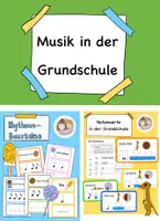 Vorschau - Arbeitsblätter - Musik in der Grundschule, Notenwerte, Rhythmusbausteine, Grundschule Musikunterricht - Deckblatt