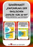 Vorschau - Spiele - Sparpaket - Einführung der englischen Zahlen von 20-99 - Tafel- und Übungsmaterial - Deckblatt