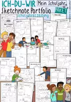 Vista previa - Unidades / Secuencias / Situaciones de Aprendizaje - Sketchnote Schuljahr Portfolio / Klassenzeitung PAKET - Portada
