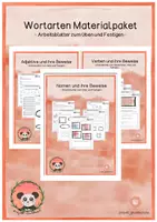 Vorschau - Arbeitsblätter - Wortarten Materialpaket - Arbeitsblätter zum Üben und Wiederholen - Deckblatt