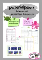 Vorschau - Spiele - Materialpaket Spiele und AB zu Potenzen mit ganzzahligen Exponenten - Deckblatt