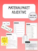 Vorschau - Arbeitsblätter - Materialpaket: Adjektive (Arbeitsheft, Freiarbeitsmaterial) - Deckblatt