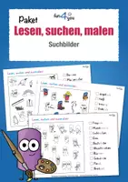 Vorschau - Arbeitsblätter - Lesen, suchen und ausmalen Sparpaket - Deckblatt