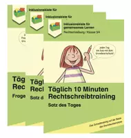 Vorschau - Arbeitsblätter - Sparpaket: Täglich 10 Minuten Rechtschreibtraining: Aussage- und Fragesätze (1 bis 4) - Deckblatt