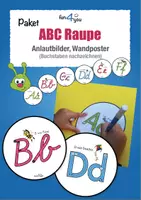 Vorschau - Stationenlernen - ABC Raupe Wandposter - Buchstaben schreiben - Deckblatt