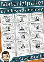 Vorschau - Unterrichtsreihen - Materialpaket Steckbriefe Bundespräsidenten #demokratiestärken - Deckblatt